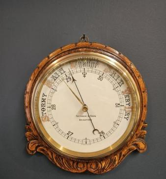 Victorian Oak Fattorini Of Bradford Barometer 