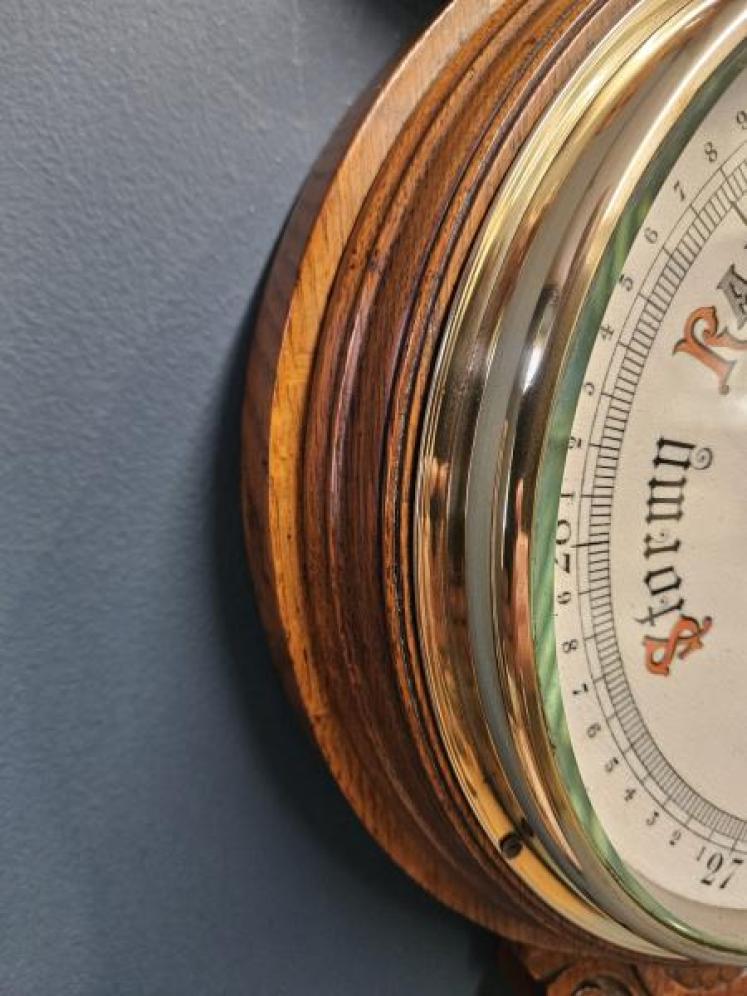 Victorian Oak Cased Banjo Barometer - Image 3