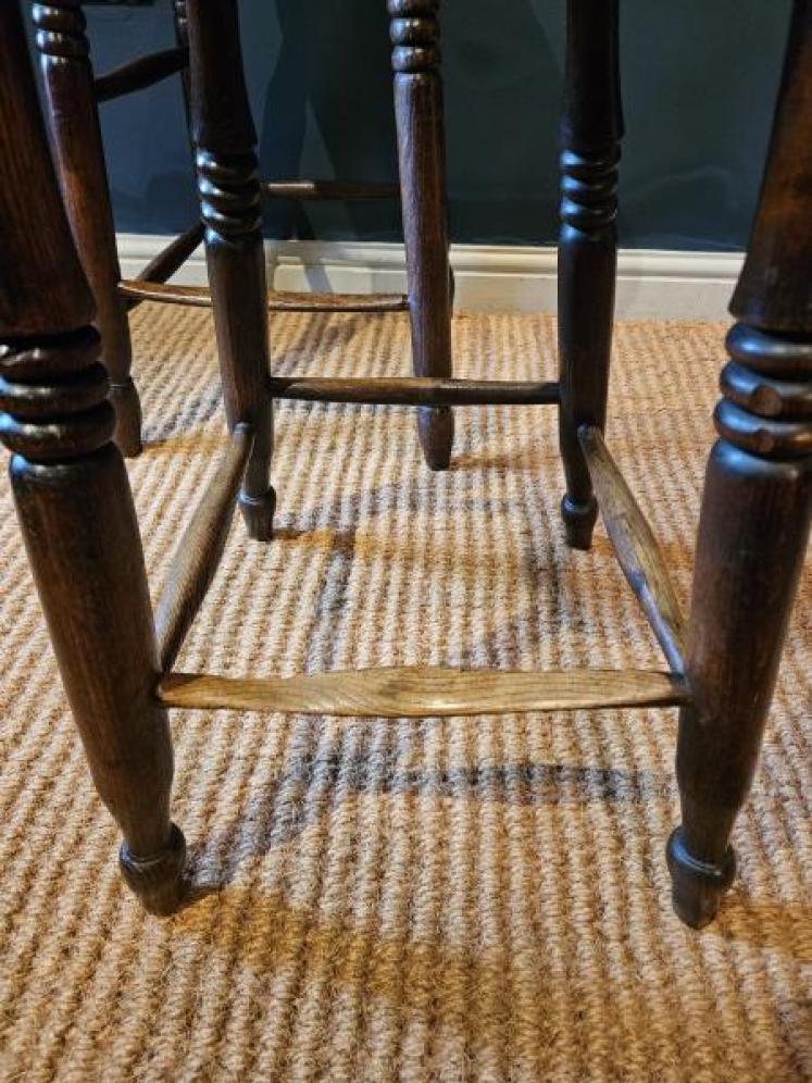 Unusual Pair of Victorian Ash Graduated Stools - Image 2