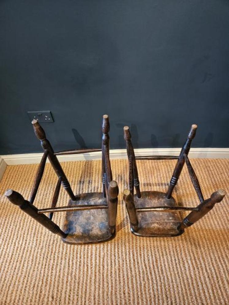 Unusual Pair of Victorian Ash Graduated Stools - Image 6