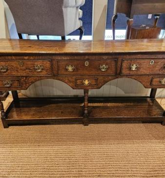 George III Oak Open Pot Board Dresser 
