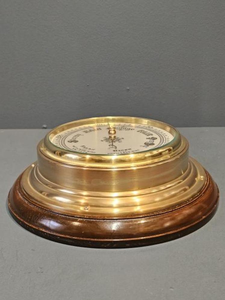 Edwardian Silvered Dial Ships Barometer  - Image 3