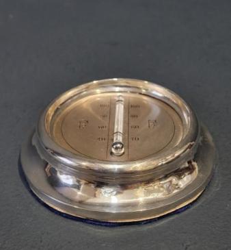 Edwardian Silver Desk Top Thermometer