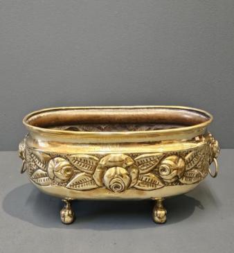Victorian Brass Rose Border Planter