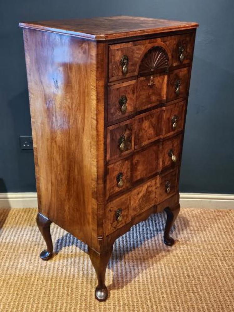 Superb Edwardian Walnut Tallboy Chest - Image 6