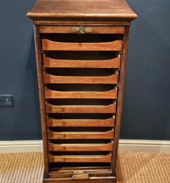 Edwardian Solid Oak File Cabinet