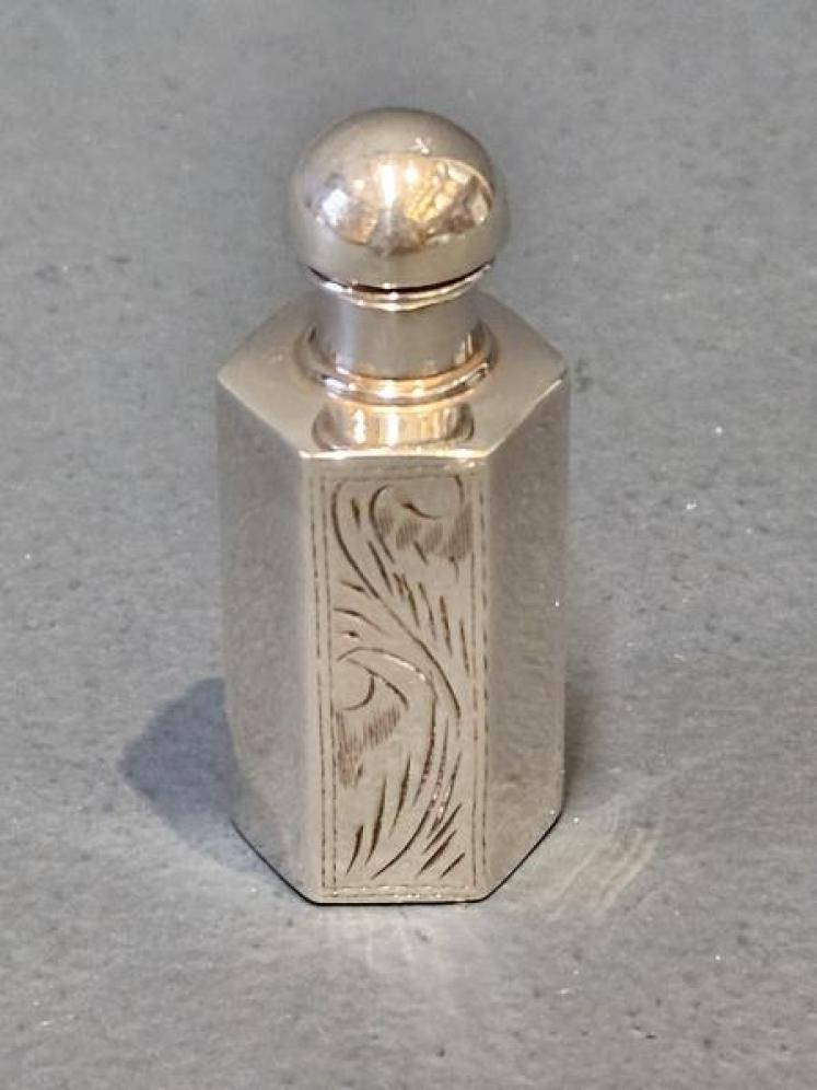Engraved Silver Miniature Scent Bottle  - Image 1