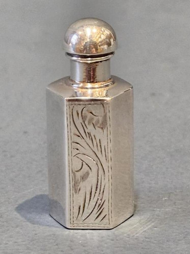 Engraved Silver Miniature Scent Bottle  - Image 2