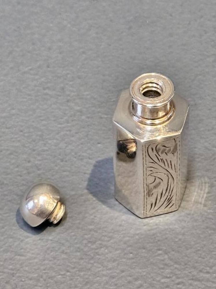 Engraved Silver Miniature Scent Bottle  - Image 3