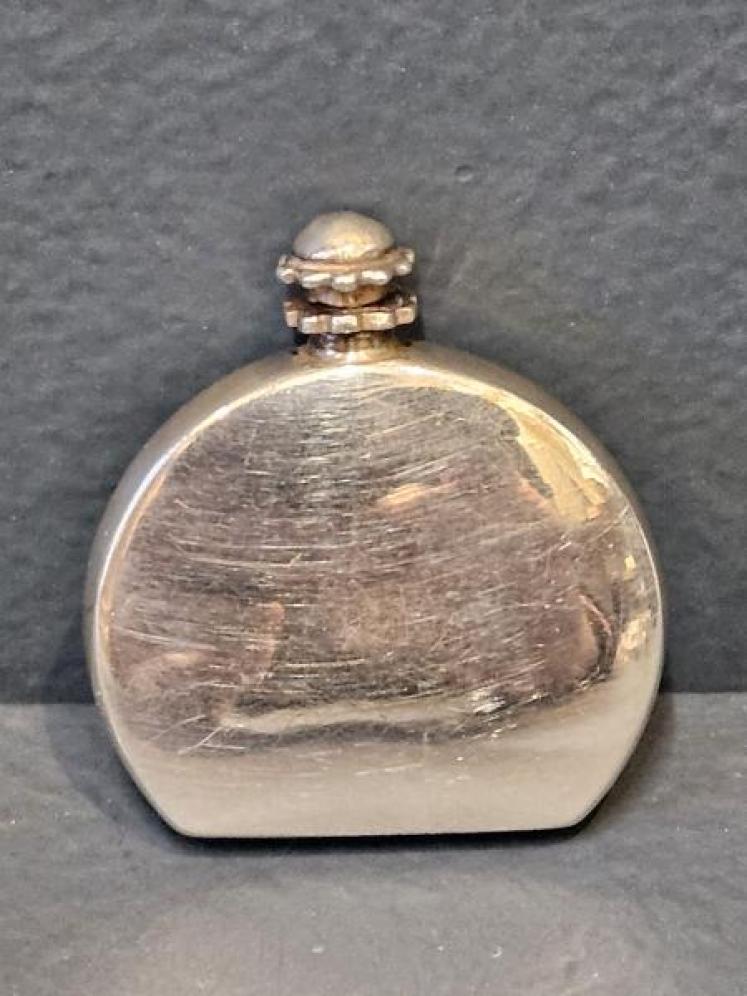 Small Embossed Silver Cologne Bottle  - Image 2