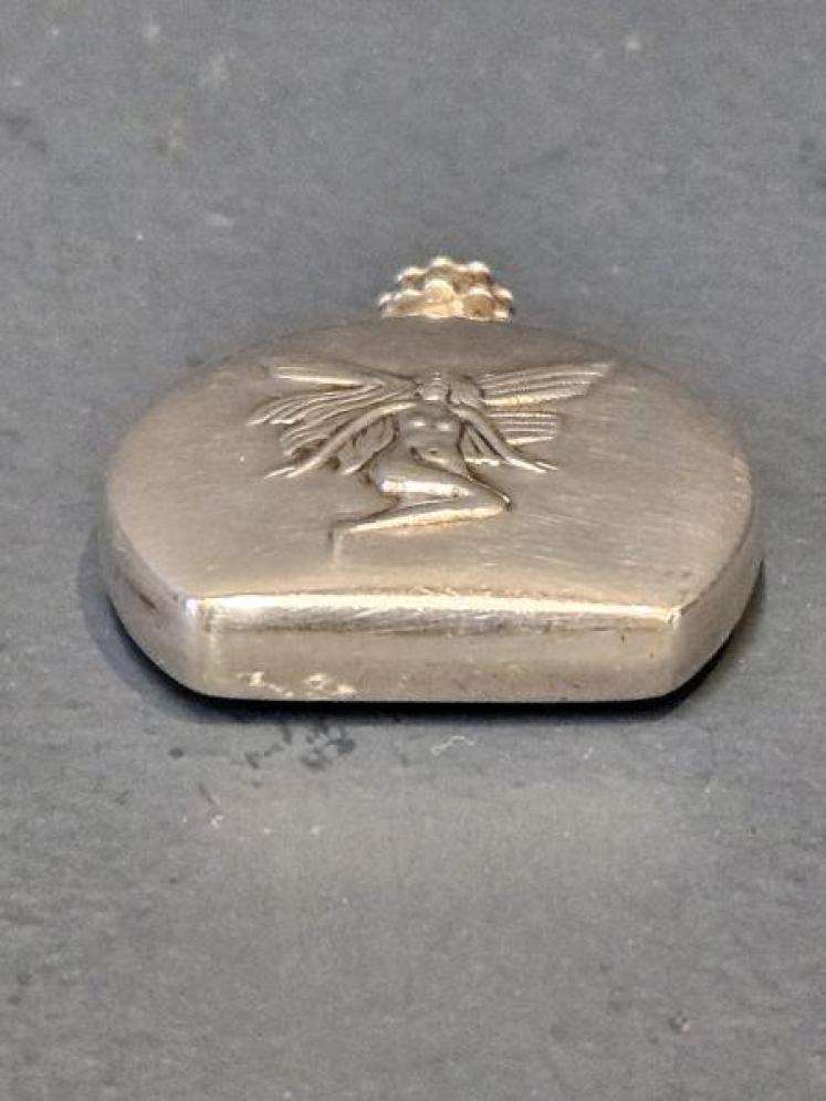 Small Embossed Silver Cologne Bottle  - Image 3