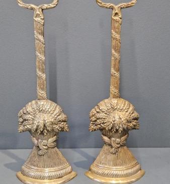 Pair of Victorian Brass Wheatsheaf Door Stops