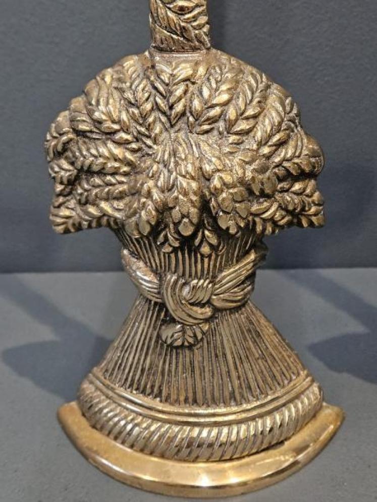 Pair of Victorian Brass Wheatsheaf Door Stops - Image 4