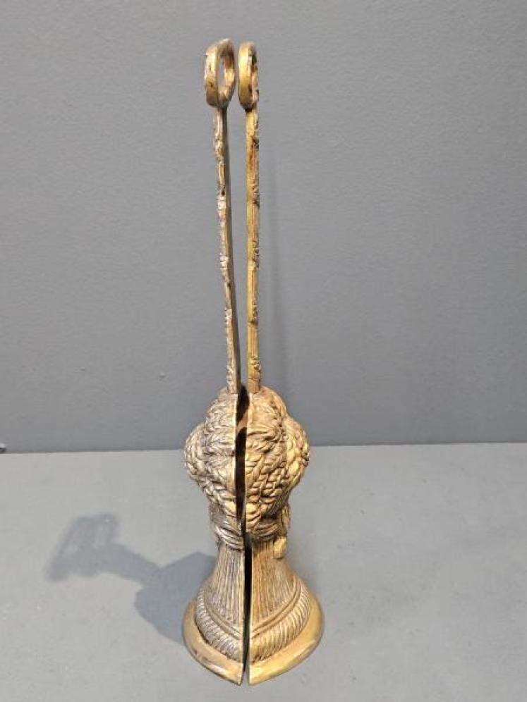 Pair of Victorian Brass Wheatsheaf Door Stops - Image 6