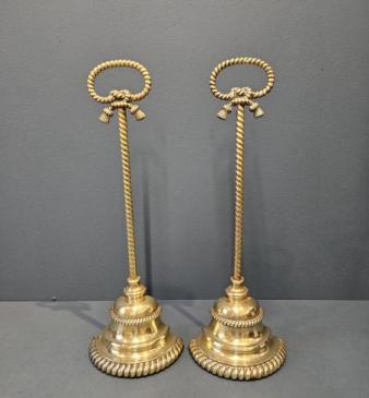 Superb Matching Pair of Victorian Brass Door Stops