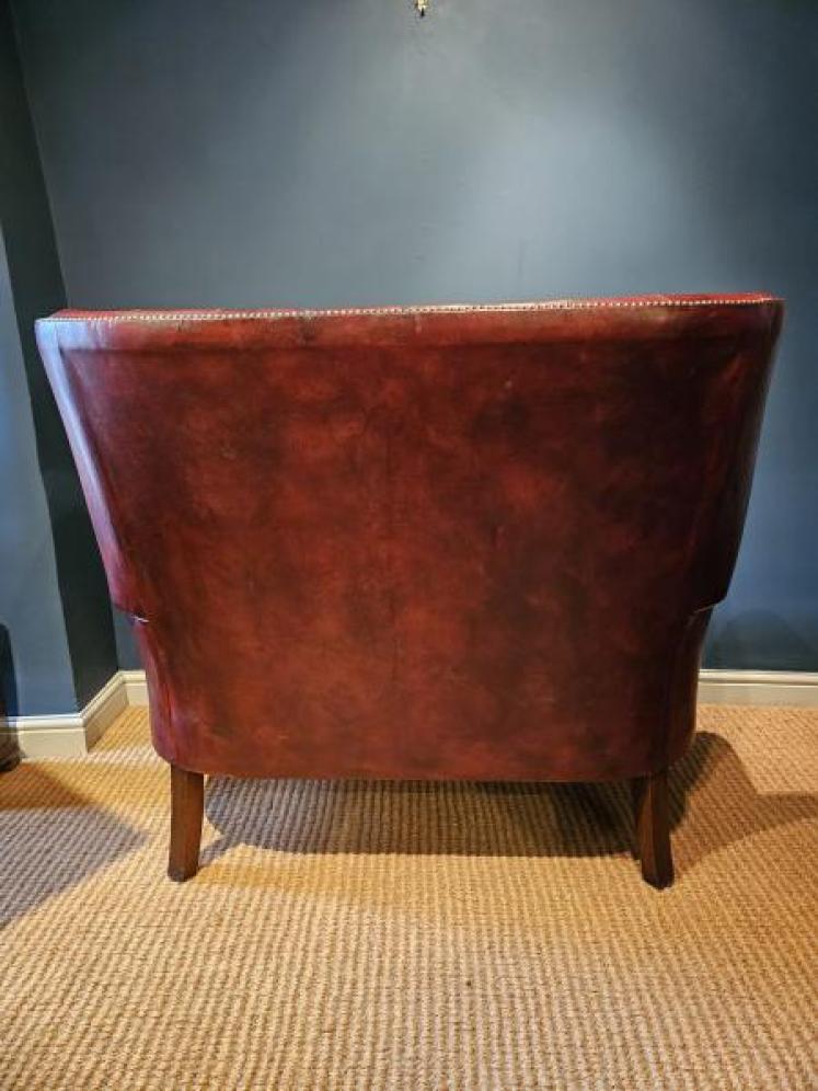 Superb Burgundy Leather Sofa - Image 5