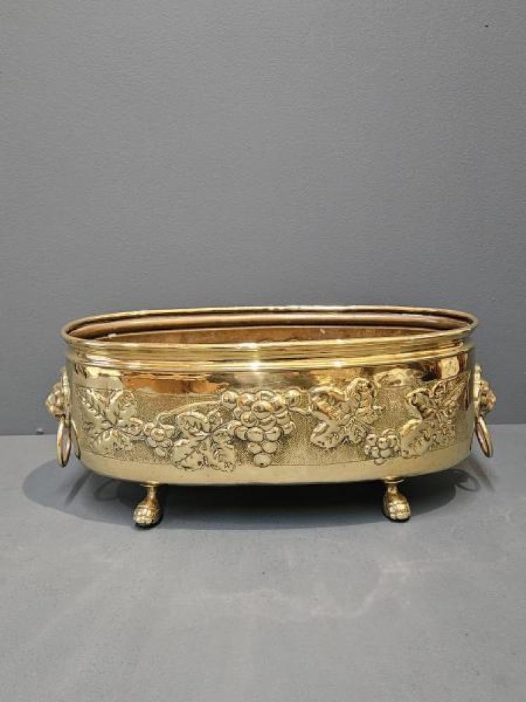 Victorian Brass Grape Vine Border Planter - Image 1