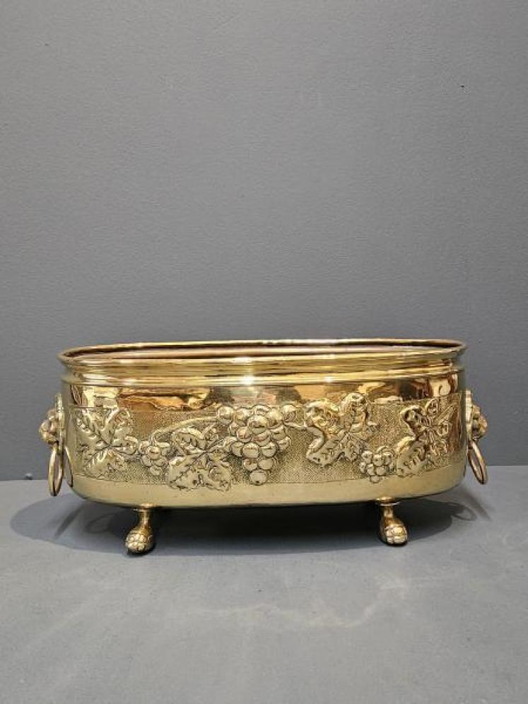 Victorian Brass Grape Vine Border Planter - Image 2
