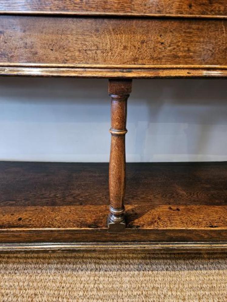 Superb George III Oak Country House Dresser and Rack  - Image 5