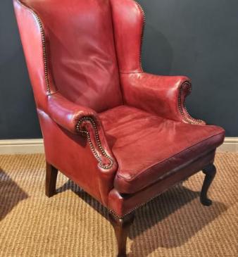 Top Quality 1930's Leather Wing Back Arm Chair