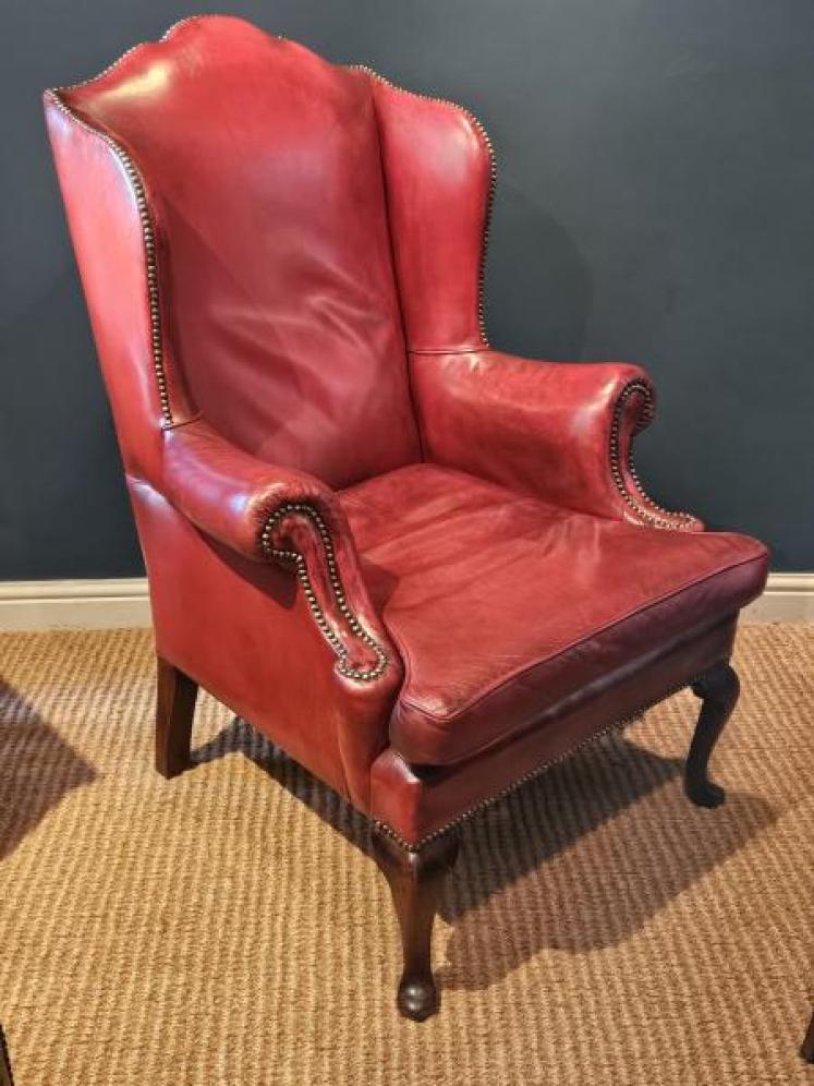 Top Quality 1930's Leather Wing Back Arm Chair - Image 1