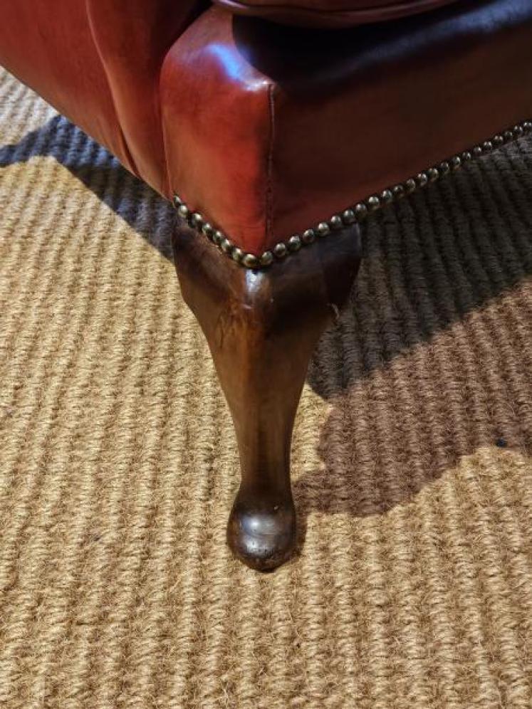 Top Quality 1930's Leather Wing Back Arm Chair - Image 4