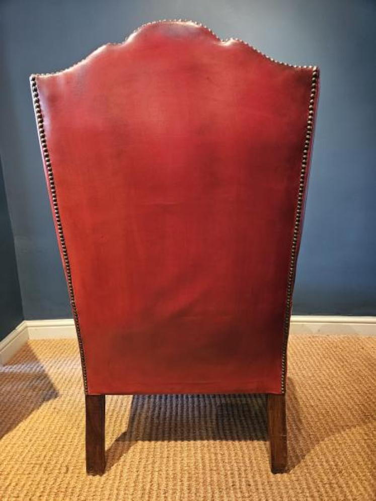 Top Quality 1930's Leather Wing Back Arm Chair - Image 5