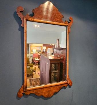 George III Style Walnut Mirror