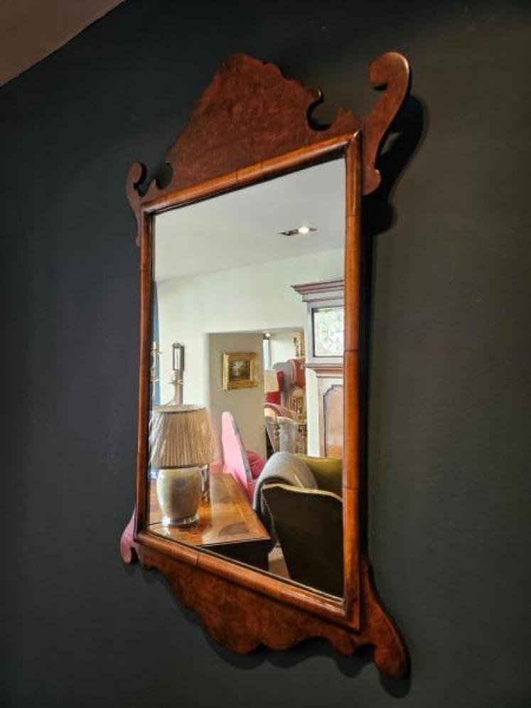 George III Style Walnut Mirror - Image 2