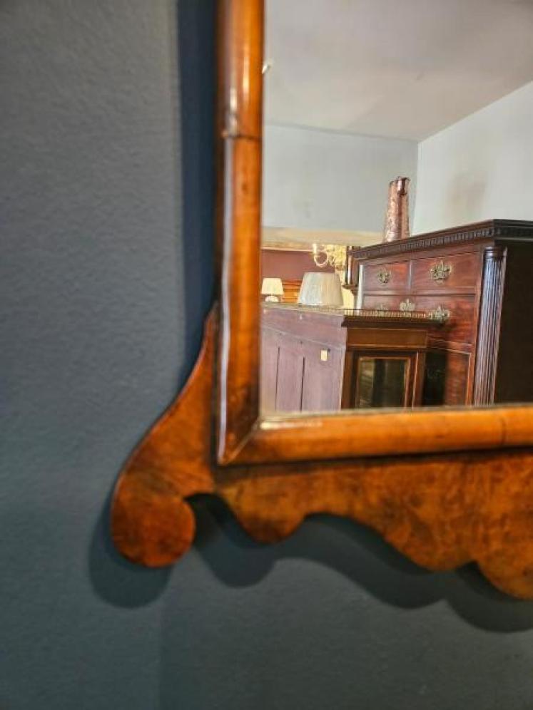 George III Style Walnut Mirror - Image 4
