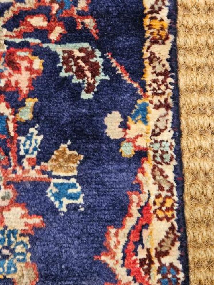 Superb 8' 9"  Persian Navy Blue Wool Runner Rug - Image 3