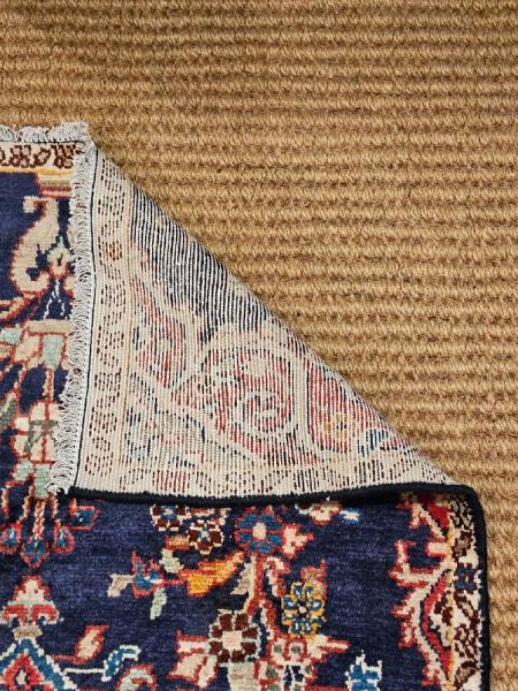 Superb 8' 9"  Persian Navy Blue Wool Runner Rug - Image 5