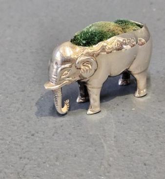 Edwardian Silver Elephant Pin Cushion 