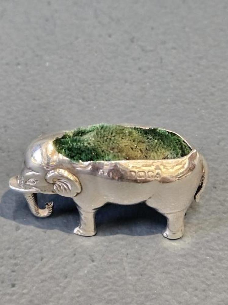 Edwardian Silver Elephant Pin Cushion  - Image 2
