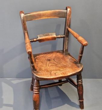 Early Victorian Ash and Elm Child's Chair 
