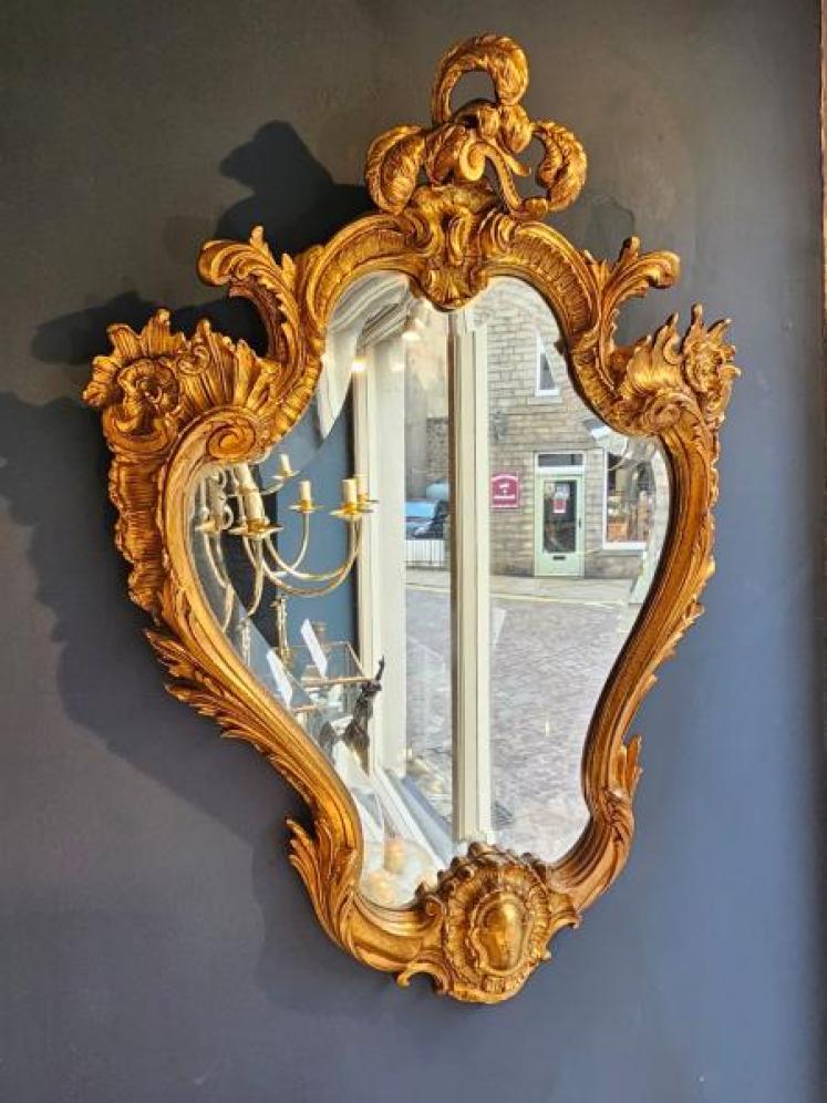 Superb Victorian Gilt Bronze Rocco Style Mirror  - Image 1