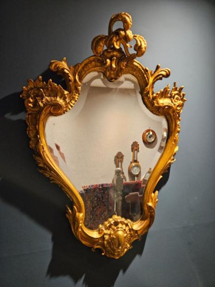 Superb Victorian Gilt Bronze Rocco Style Mirror  - Image 4