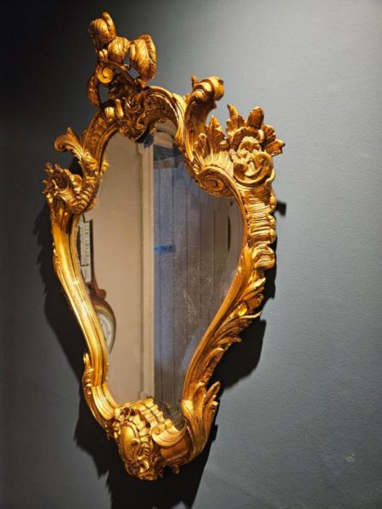 Superb Victorian Gilt Bronze Rocco Style Mirror  - Image 6