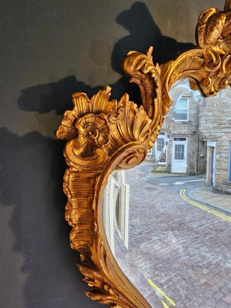 Superb Victorian Gilt Bronze Rocco Style Mirror  - Image 7
