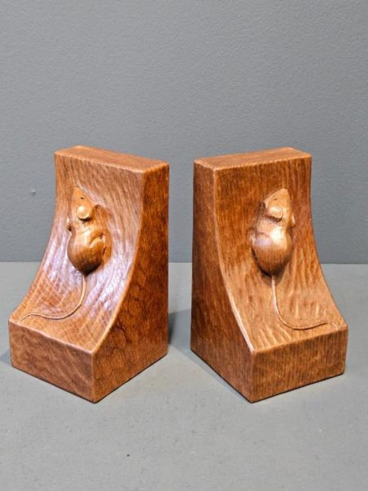 Pair of Thompson's of Kilburn Mouseman Book Ends  - Image 1