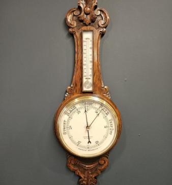 Victorian 10" Dial Richardson of Darlington Banjo Barometer 