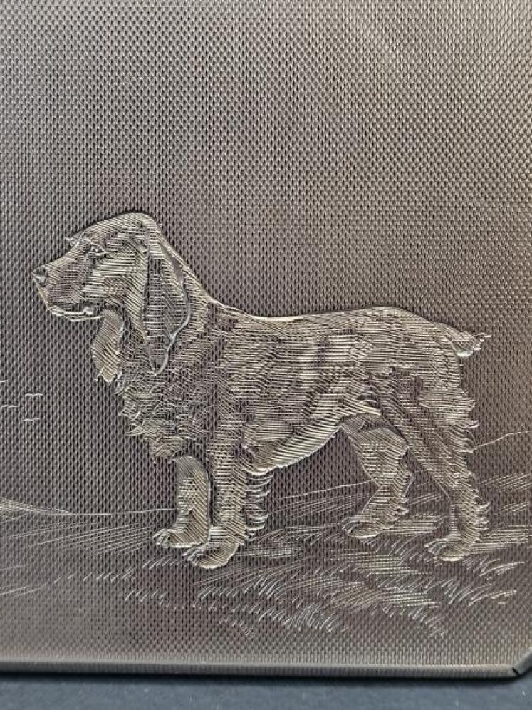 Silver Cheroot Case Engraved with a Spaniel - Image 2