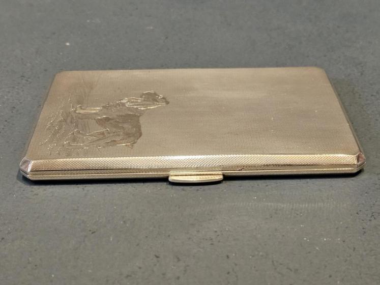 Silver Cheroot Case Engraved with a Spaniel - Image 3