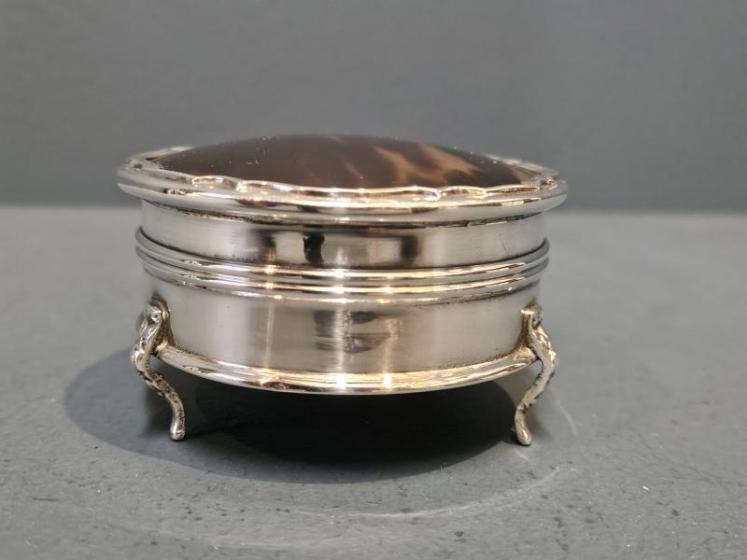 Silver and Tortoiseshell Ring Box - Image 3