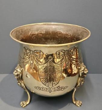 Large Victorian Brass Planter 