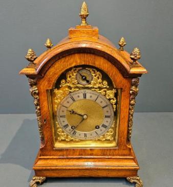 Victorian Oak Quarter Striking Bracket Clock