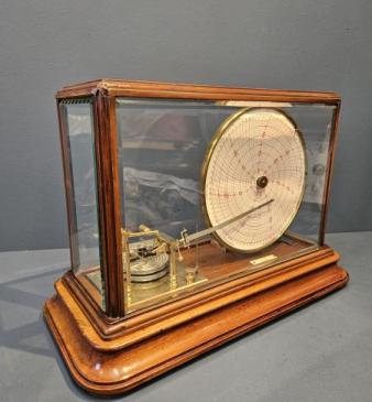 Rare Edwardian Large Disc Chart Barograph 