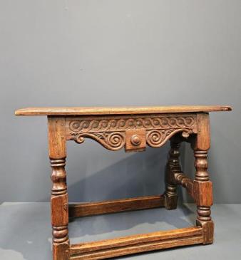 George III Oak Double Width Joint Stool