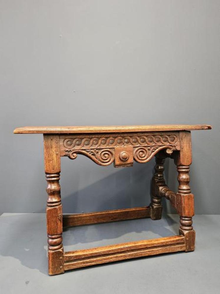 George III Oak Double Width Joint Stool - Image 1