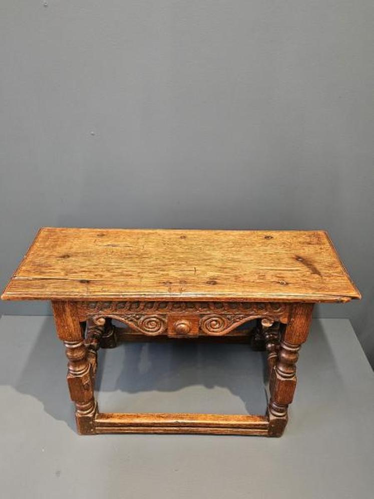 George III Oak Double Width Joint Stool - Image 2